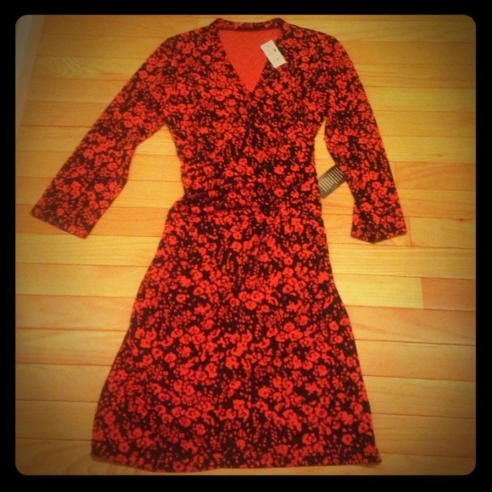 Floral red and black dress